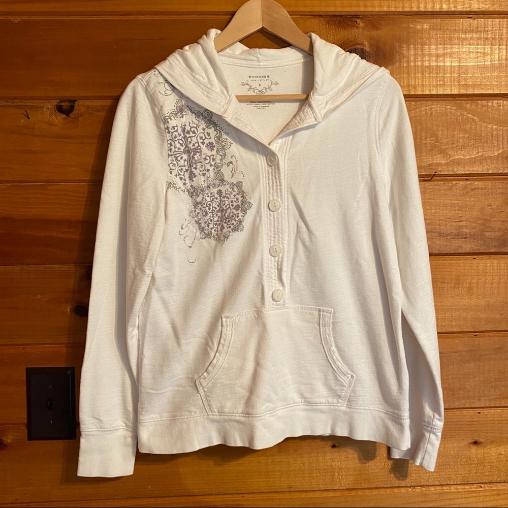 Soma white button up hoodie